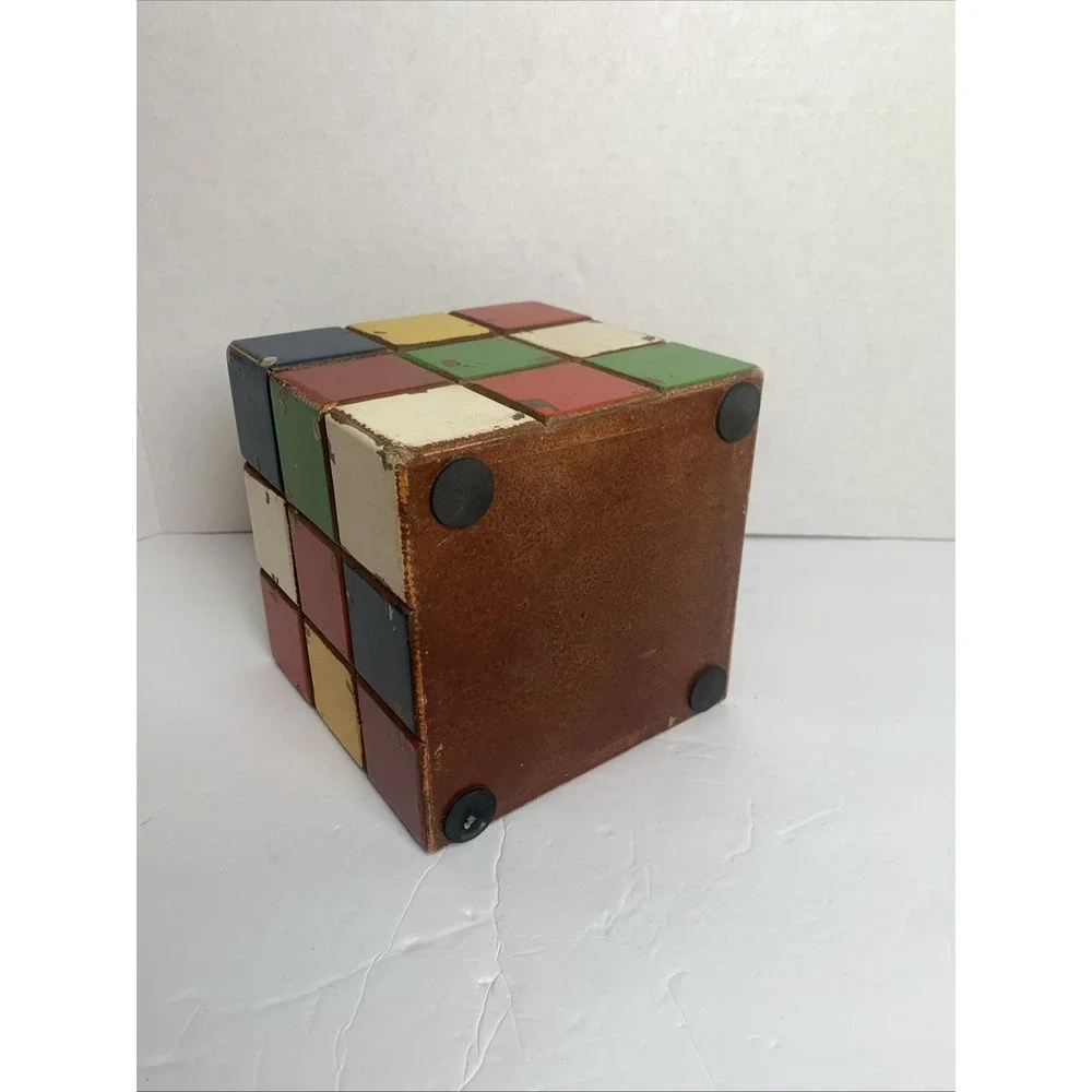 Rustic - Wooden - RUBIKS Cube - Storage‎ BOX - Home Decor Vintage Style